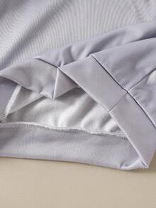 SHEIN 2pcs Young BoyCasual Patchwork Collar Fleece Sweatshirt And Contrast Color Sweatpants Set, Suitable For Kids Daily Wear, Autumn/Winter