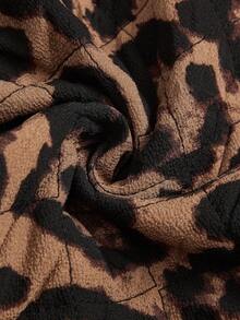 SHEIN VCAY Áo khoác vest nữ dáng rộng không tay in họa tiết du lịch - màu nâu - Xem 6