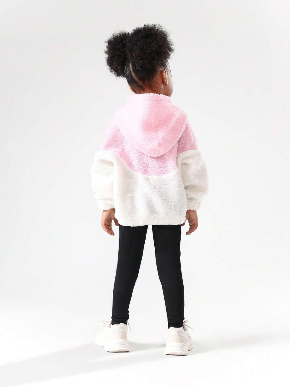 Completo felpa con cappuccio Sherpa e leggings