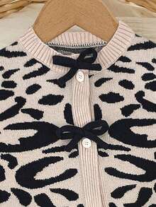 SHEIN Babygirl 休闲豹纹针织开衫，百搭秋冬 - 彩色 - 查看 8
