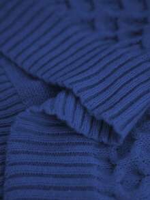 EMERY ROSE Plus Size Textured Crew Neck Relaxed Fit Sweater For New Year Clothes - Royal Blue - View 5