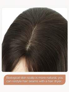 ZERO-NET 16英寸直髮飾品5.5"x5.5"基底尺寸女性適用稀疏發絲飾品，髮片髮帶，真人髮條，夾式真人頭髮加法