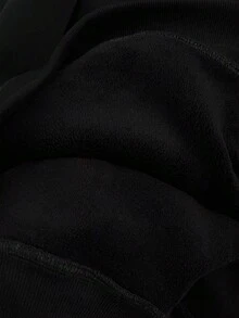 SHEIN Fashionable Casual Hooded Fleece Sweatshirt For Women - Black - View 4