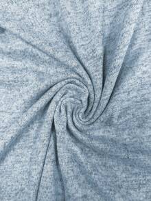 EMERY ROSE 女士休闲V领长袖百搭大码T恤，适合秋冬季节穿着 - 藍色 - 查看 4