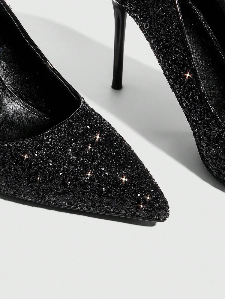 CUCCOO SZL Classic Glitter High Heel Pumps, Wedding Shoes For Christmas Spring Shoes