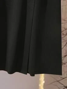 GlowEve Women's Elegant Commuter Top And Skirt 2 Pieces Set - Black and White - View 6