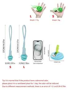 1pc Dog Braided Rope Knot Toys Ball With Handle, Chew Durable Toy Ball For Chew Training Pull Throw Toy Tug Of War Toy Dogs Fetch Toy - Multicolor - View 2