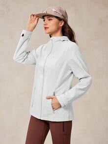 OutZeal Women Shell Jacket Camping Hiking Water-Resistant Windproof Hooded Outdoor Coat Spring Fall - White - View 8