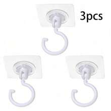 1/3/5 Multi-Color Rotatable Kitchen Hooks - Easy To Install, No Drilling Required, Adhesive Hooks For Kitchen And Bathroom Storage/Hanging Plants/Lanterns/Wind Chimes, Practical Modern Home Decoration Hooks - Multicolor - View 10