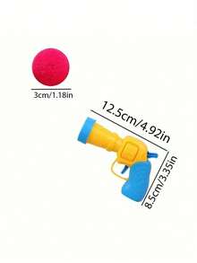 CAT Pom-Poms Launcher Toys, Random Color Cat Pom-Poms Self-Hi ToysThe Product Image Has A Method Of Use,Consumables Pet Interactive Launch Pom-Poms Toy Gun 1pc