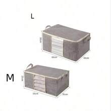 Fabric Zippered Storage Bags With Two Specifications Available, Thick And Breathable, Large Quilt Storage Bag For Sheets, Blankets, Bedding, Pillows, Clothes, Two Handles, Clear Front Pocket, Neutral Geometric Pattern, Compact And Spacious Design, Geometric Pattern Bag For Home Organization Sturdy Zipper Closure, Clothes Storage Holder - Multicolor - View 7