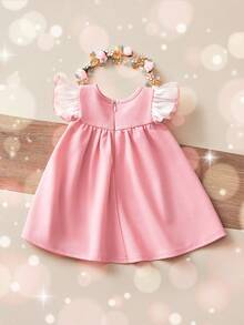 Đầm tay lửng trang trí nơ hồng dễ thương và thanh lịch cho bé gái sơ sinh - Hồng - Xem 9