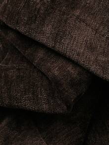 Livesso Autumn/Winter Velvet Lace Trim Flared Skirt Pants, 2 In 1 Casual/Office Elegant Brown Trousers For Women