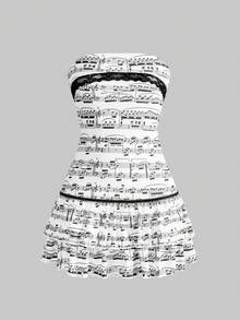 ROMWE J-Fashion Y2K 性感迷彩迷你泡泡袖露肩连衣裙 - 軍綠色 - 查看 1