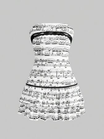 J-Fashion Y2K Sexy Camouflage Mini Puff Skirt Strapless Dress For Women