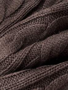 Elamini Fashionable Loose Twist Cable Casual Pullover Long Sleeve Sweater Top For Women