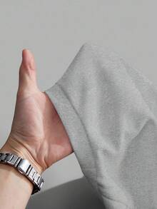 Daypath Light Grey Oversized Loose Fit Thick Hoodie For Men, Fall/Winter, Long Sleeve Top - Light Grey - View 6
