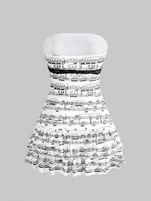 ROMWE J-Fashion Y2K 性感迷彩迷你泡泡袖露肩连衣裙 - 軍綠色 - 查看 2