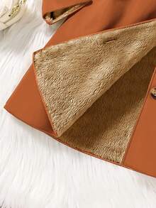 Elladie kids 女童简约双排扣中长款风衣，配腰带，春秋季时尚外套