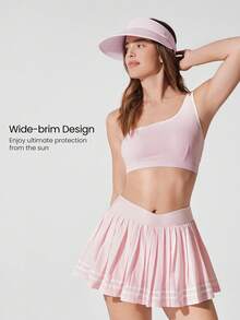 GLOWMODE Cool It Lightweight Adjustable Sun Proof Cool Touch Sweat Wicking Wide Brim Sun Visor Gym Workout Hike Beach Pool Holiday Vacation Getaway Daily Active Wear - Baby Pink - View 3