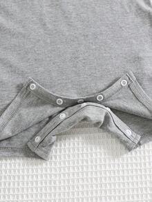 2件套新生男婴可爱休闲条纹无袖针织连体衣套装，夏季 - 彩色 - 查看 9