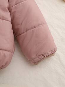 SHEIN Playful Pals Baby Girls 0-3yrs 6Months-3Years Baby Girl Winter For Girl Regular Thickness Coat Casual Style Warmer Hooded Padded Jacket Baby Girl Winter Jackets - Pink - View 6