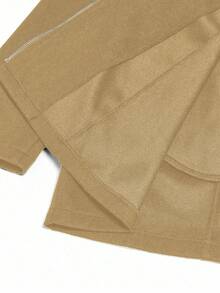 EMERY ROSE 大码女士复古优雅多拉链装饰外套，百搭 - 卡其色 - 查看 8