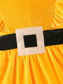 Glamorique Kids Baby Mädchen Weihnachtsparty Schleife Haarband & Samt Kleid, geeignet für Feiertagsveranstaltungen