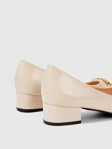 Sleekvia 女士休闲简约百搭办公室高跟鞋 - 杏色 - 查看 9