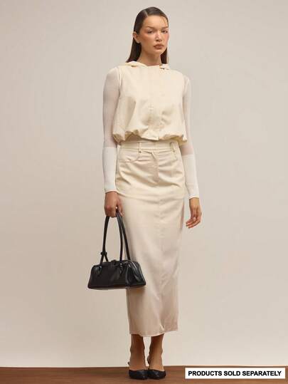 MUSERA Falda maxi de corte recto a medida, elegante para otoño, invierno, Navidad, fiesta de Año Nuevo, sexy y linda