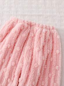 Genkimix Kids 2件套 女童可爱兔子图案柔软绒长袖上衣和裤子睡衣套装