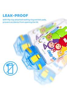 Teletubbies X SHEIN 16 Oz / 500 Ml Water Bottle With Silicone Straw And Spill-Proof Lid,Suitable For Travel, Tourism, And School - Baby Blue - View 4