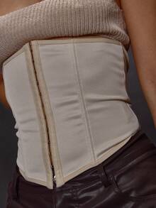 MUSERA Corsé ajustado con boning y ganchos y ojales para debajo del busto, solo parte superior, para salir en invierno, uso diario, salida nocturna, sexy, ropa de calle, festivo, vacaciones, fiesta - Albaricoque - Ver 6