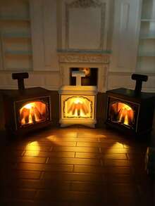 1 pieza/ Set de 3 piezas - Luces miniatura luminosas de chimenea LED, Efecto de llama de chimenea falsa pequeña LED, Lámpara de chimenea miniatura brillante creativa para el hogar, Perfecta para noches acogedoras, decoraciones navideñas, Halloween, Navidad, Acción de Gracias y regalos de Año Nuevo