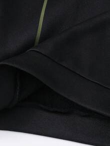 SHEIN 2 件套年轻男童休闲可爱日常舒适英文图案纯色针织连帽衫和裤子，适合外出、上学、聚会、秋冬，羊毛，加厚 - 黑色 - 查看 8