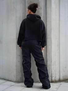 SAYEHFBABY Women Casual Side Drawstring Waist Parachute Cargo Pants - View 2