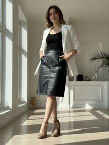 Zapato de tacón cuadrado con pulsera en tonos beige y rosa - Beis - Ver 2