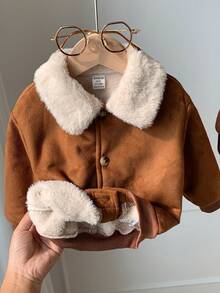 SHEIN معاطف مبطنة بالفليس للأطفال الرضع/الأولاد/البنات، سترات، ملابس علوية للخريف والشتاء. دافئة، ناعمة، مريحة، أنيقة، ملابس كاجوال يومية جميلة بتصاميم بسيطة. مناسبة للاستخدام الداخلي والخارجي، التزلج، الاستخدام اليومي، الرياضة، اللعب، الحفلات، التصوير الفوتوغرافي، المهرجانات، عيد الهالوين، عيد الميلاد، رأس السنة