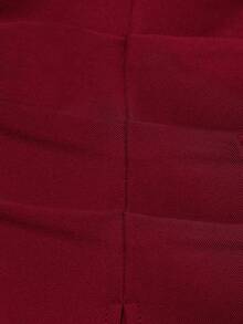 Sweetra Petite Petite Women Casual Versatile All-Match A-Line Mini Skirt, Heather Grey - Red - View 3