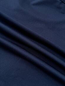 SHEIN Casual Minimalist Crew Neck Raglan Sleeve Navy Blue & Sapphire Blue Fitted Girl Long Sleeve T-Shirt, Spring/Autumn Long Sleeve Top Cute Top Tops Cute Cute Tops Teen Girl Teen Girl Clothes Top