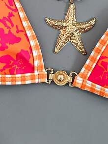 Swim Vcay Damen Sommer Strand Bikini Set mit floralem Aufdruck, zufälliges Muster, sexy