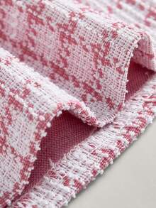 PrepCrw 2pcs Tween Girls Elegant School Style Casual Urban White Trim Pearl Button Pink Plaid Jacket And Skirt Set, Suitable For Home, Daily Wear, Christmas, Festivals, Autumn/Winter  Skirt And Jacket Set Tweed Set Pink Tweed Outfit Tweed Skirt Set Preppy Two Piece Set,Fall Girls Tweed Outfit Pink Tweed Set Gingham Set Girld Outfit Set Aesthetic Preppy Clothes For Girls 12,Holiday , Christmas