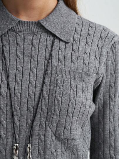 Airaco 女士休闲通勤纯色针织上衣，秋季