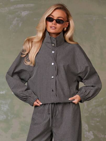 Athîral Men's Casual Loose Fit Plaid Single-Breasted Drop Shoulder Long Sleeve Jacket, Autumn