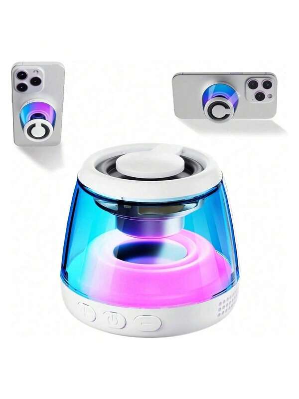 Teckwe Magnetic Sound Small Steel Cannon: Portable Music Player Mini M2 Wireless Speaker, Color LED Light Effect, With Subwoofer, Enjoy High-Definition Surround Sound, With Convenient, Suitable For Outdoor Travel, Sports, Indoor Listening To Music