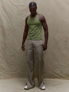 Musero Ribbed Tank Top Metal Detail Fastening Summer Spring Holiday Vacation Beachy Poolside