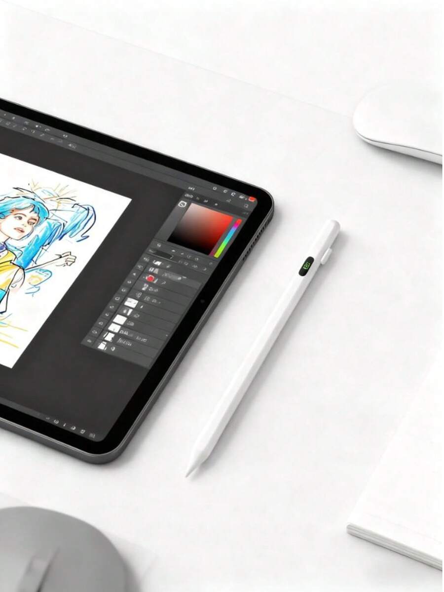 Teckwe Digital Display Active Capacitive Stylus Pen, Works With Apple Pencil & All Models, Long Battery Life, Palm Rejection For Drawing, Writing, Online Class & Office - Multicolor - View 1