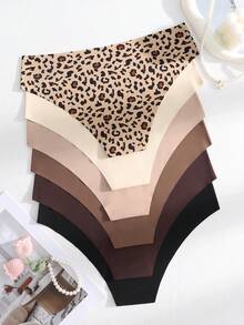 6条装女士简约纯色舒适无缝低腰内裤 - 彩色 - 查看 8