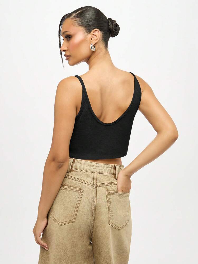 SUMWON WOMEN Sleeveless Crop Top With Twist Detail