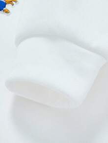 PrepCrw قطعتان من ملابس الأولاد المراهقين بأسلوب مدرسي أنيق وعصري، هوديي أبيض مزين برسم كلب لطيف، وبنطلون ريبد مستقيم الساق بلون كاكي، مناسب للخروجات والتجمعات والعودة للمدرسة في فصلي الخريف والشتاء - متعدد الألوان - مشاهدة 6